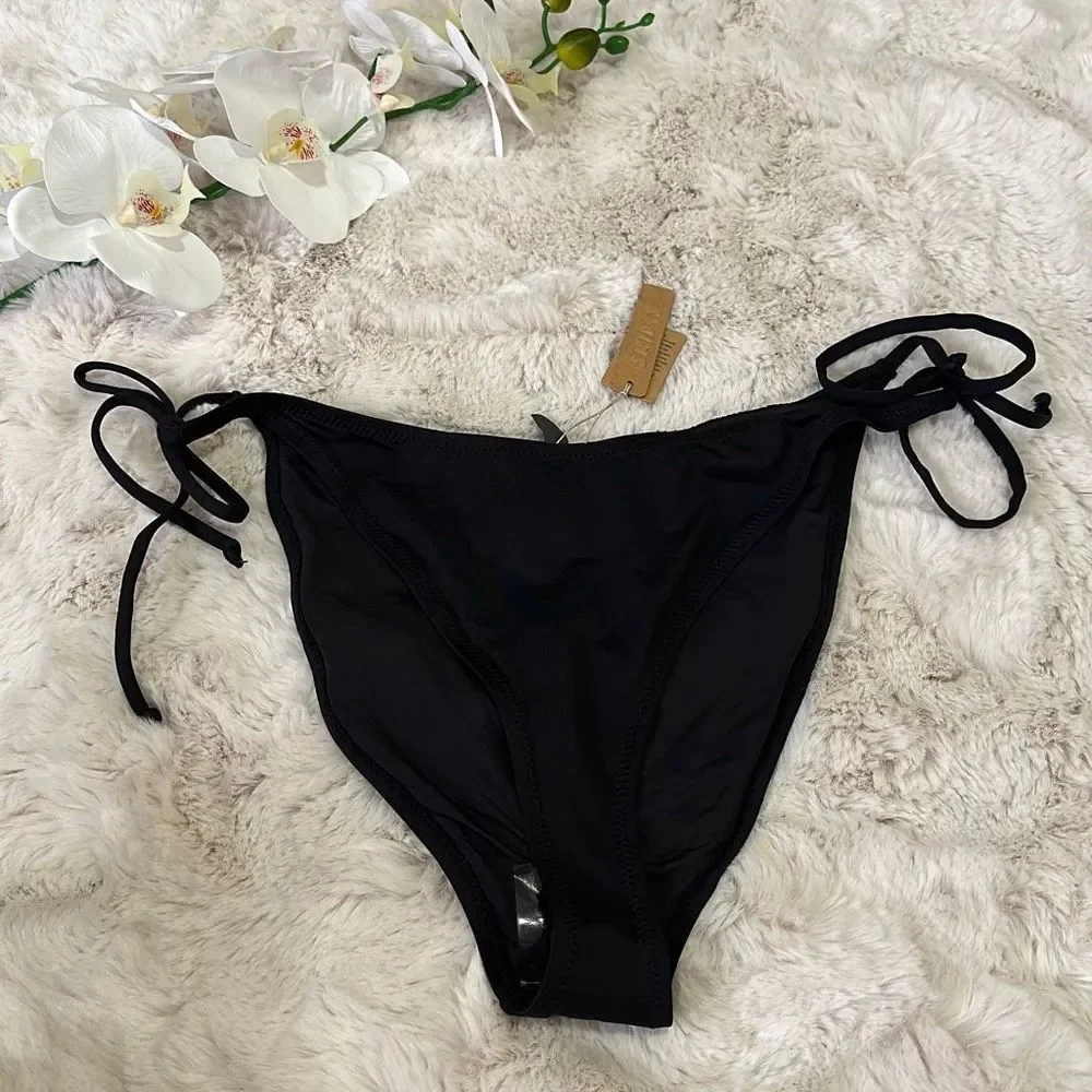 SKIMS Signature Swim Dipped Tie Bottoms Onyx Size 2X